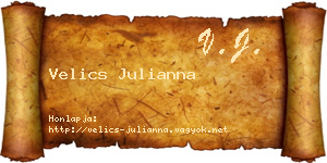 Velics Julianna névjegykártya
